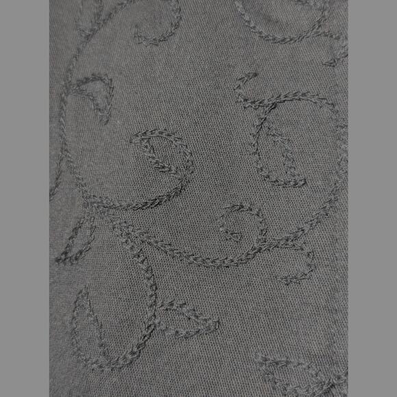 Black Cotton Stretch Full Zip Soutache Top Stitch Design Unlined Jacket Sz L - Picture 6 of 9